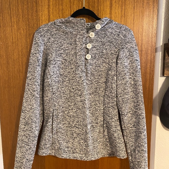 Columbia Darling Days Pullover Cream Black Marled Sea Salt Button Neck - Picture 1 of 8